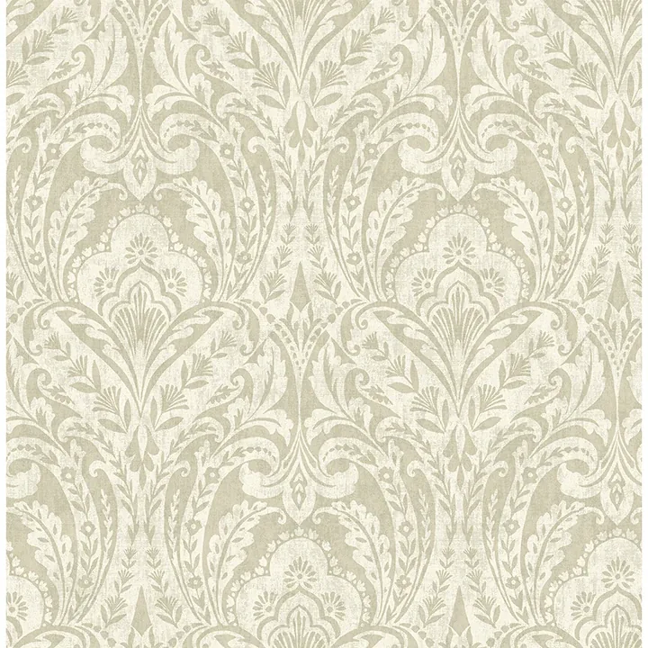 A-Street Prints Berkshire Beige Damask Wallpaper - SKU 4147-27382