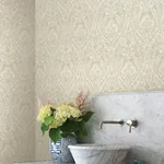A-Street Prints Berkshire Beige Damask Wallpaper | Wallpaper Twins A-Street Prints Berkshire Beige Damask Wallpaper - SKU 4147-27382