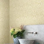 A-Street Prints Berkshire Butter Damask Wallpaper - SKU 4147-27383