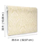 A-Street Prints Berkshire Butter Damask Wallpaper - SKU 4147-27383