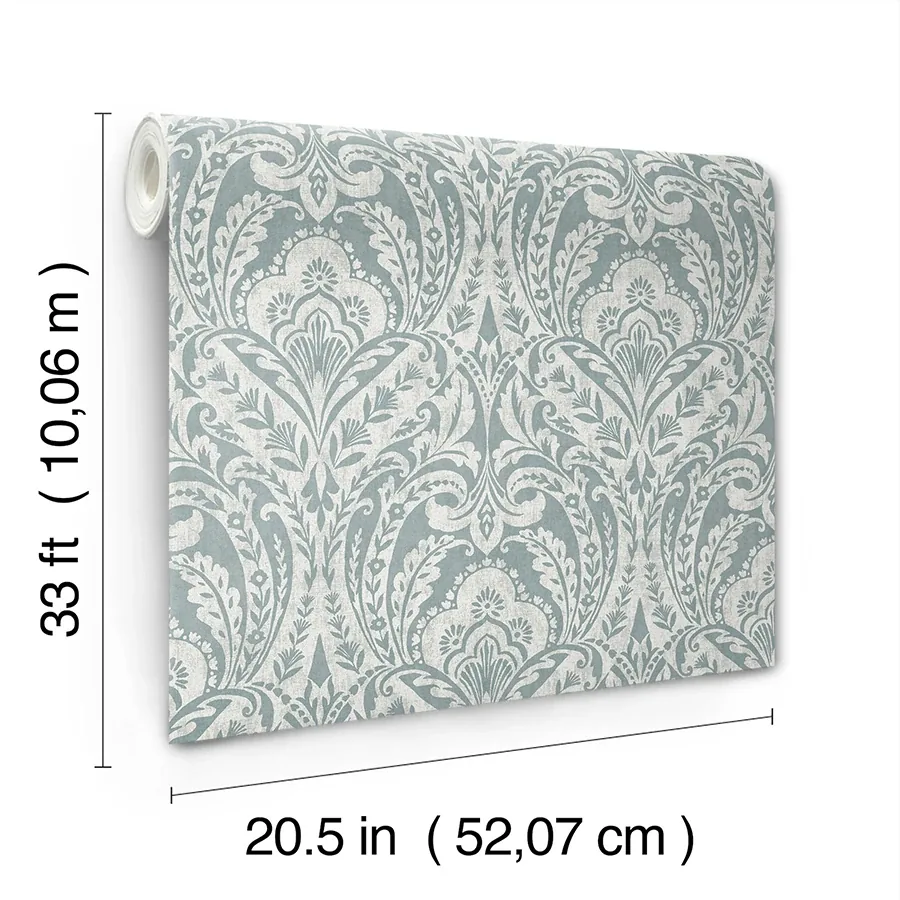 A-Street Prints Berkshire Denim Damask Wallpaper | Wallpaper Twins A-Street Prints Berkshire Denim Damask Wallpaper - SKU 4147-27380