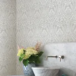 A-Street Prints Berkshire Grey Damask Wallpaper - SKU 4147-27381