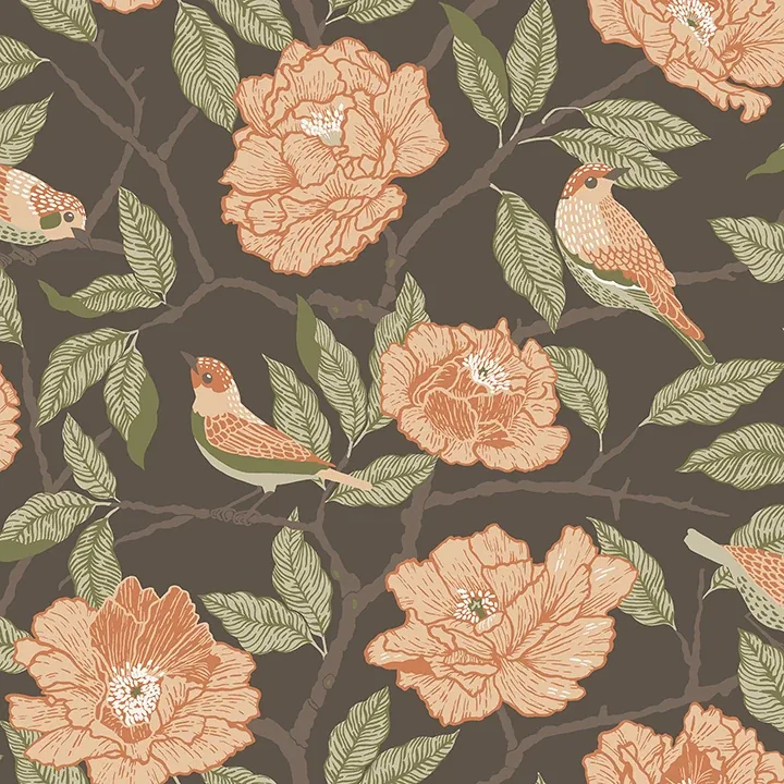 A-Street Prints Bernadina Black Rosebush Wallpaper - SKU 4143-34026