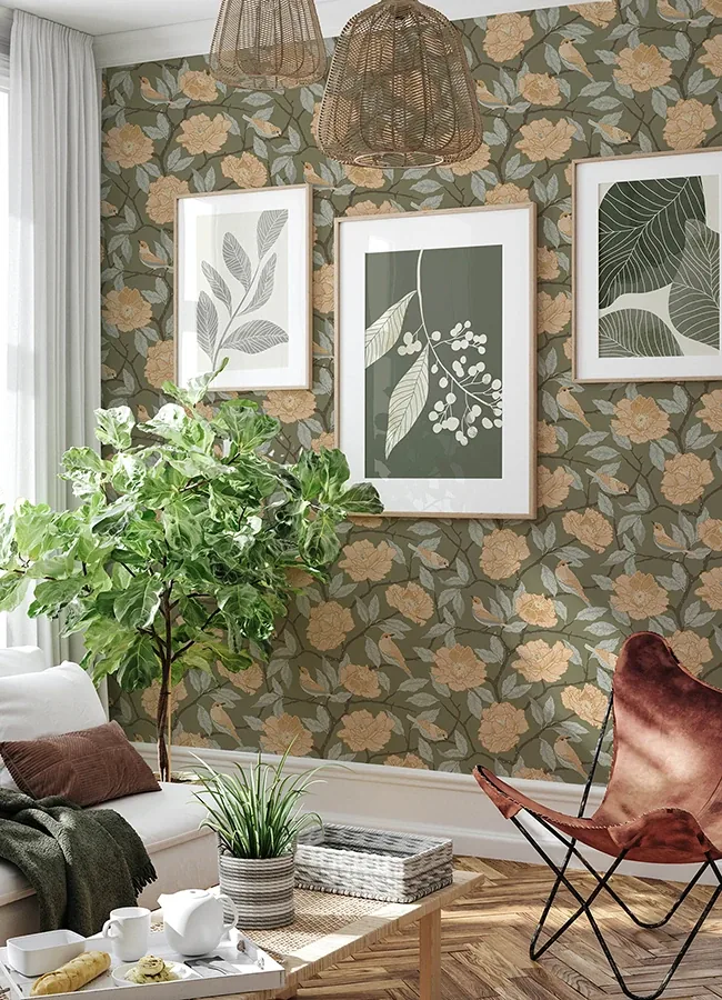 A-Street Prints Bernadina Moss Rosebush Wallpaper | Wallpaper Twins A-Street Prints Bernadina Moss Rosebush Wallpaper - SKU 4143-34024