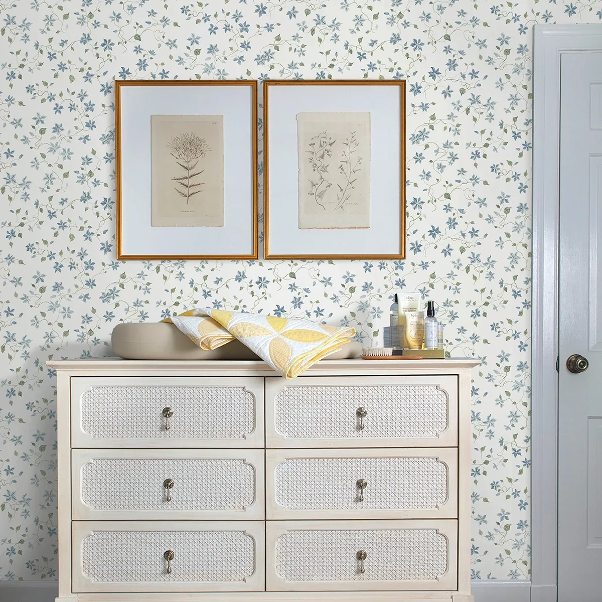 A-Street Prints Betsy Blue Heather Floral Trail Wallpaper | Wallpaper Twins A-Street Prints Betsy Blue Heather Floral Trail Wallpaper - SKU AST4364