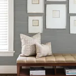 A-Street Prints Binan Grey Grasscloth Wallpaper - SKU 2829-80043