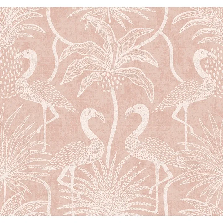 A-Street Prints Biscayne Coral Flamingo Beach Wallpaper - SKU 4172-82007