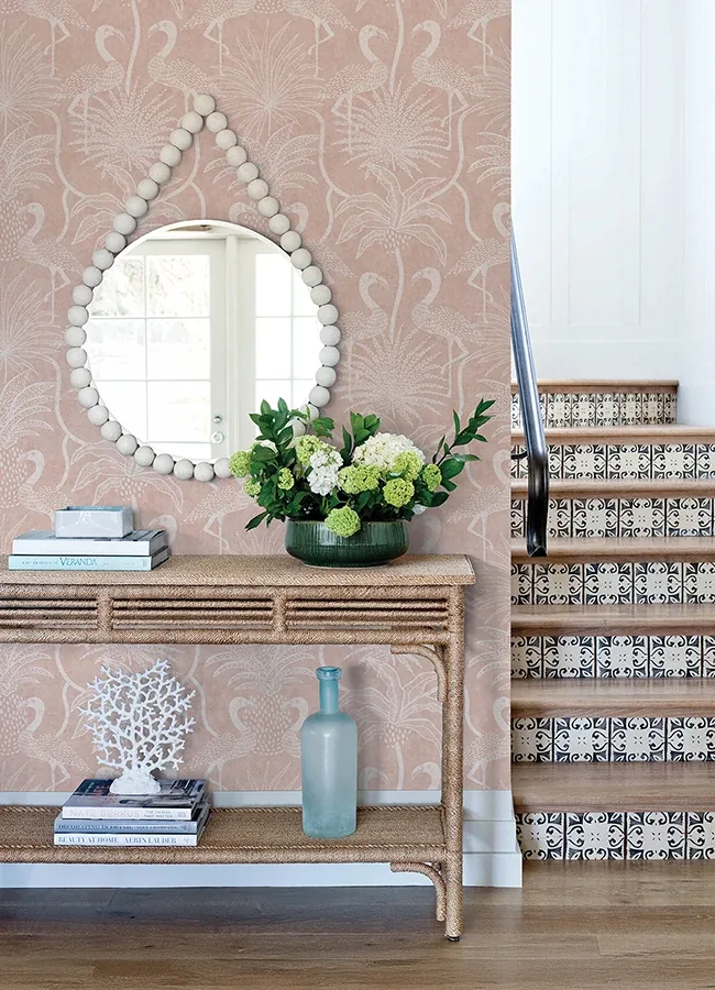 A-Street Prints Biscayne Coral Flamingo Beach Wallpaper - SKU 4172-82007