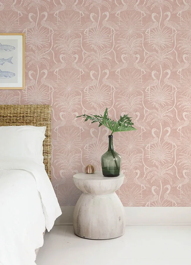 A-Street Prints Biscayne Coral Flamingo Beach Wallpaper - SKU 4172-82007