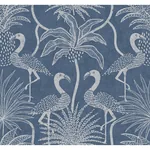 A-Street Prints Biscayne Navy Flamingo Beach Wallpaper - SKU 4172-82006
