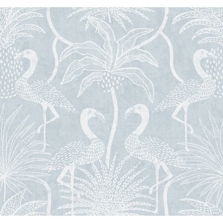 4172-82005 | Biscayne Sky Blue Flamingo Beach Wallpaper