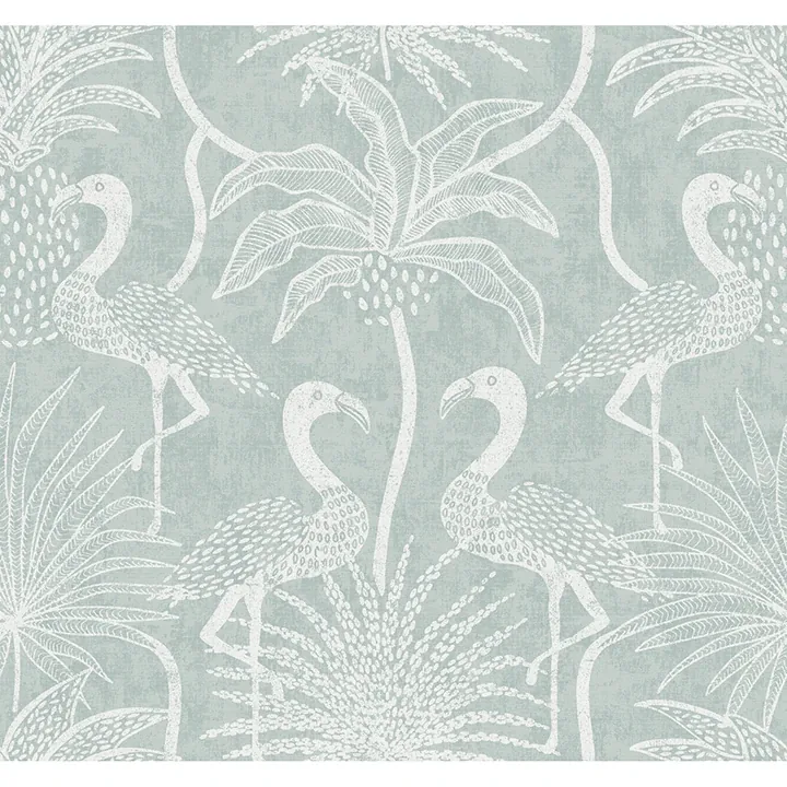 4172-82004 | Biscayne Turquoise Flamingo Beach Wallpaper