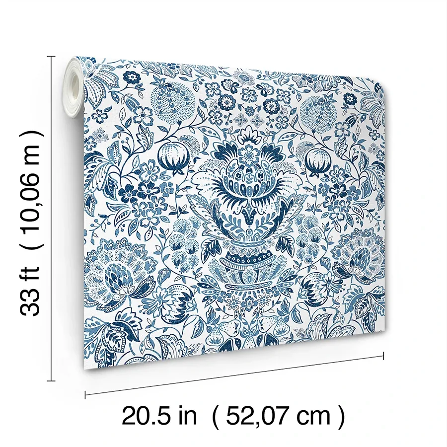 A-Street Prints Blanche Blue Floral Damask Wallpaper | Wallpaper Twins A-Street Prints Blanche Blue Floral Damask Wallpaper - SKU 4147-27372