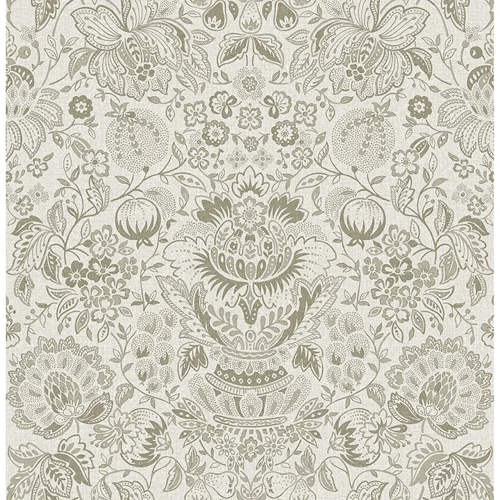 4147-27374 | Blanche Neutral Floral Damask Wallpaper