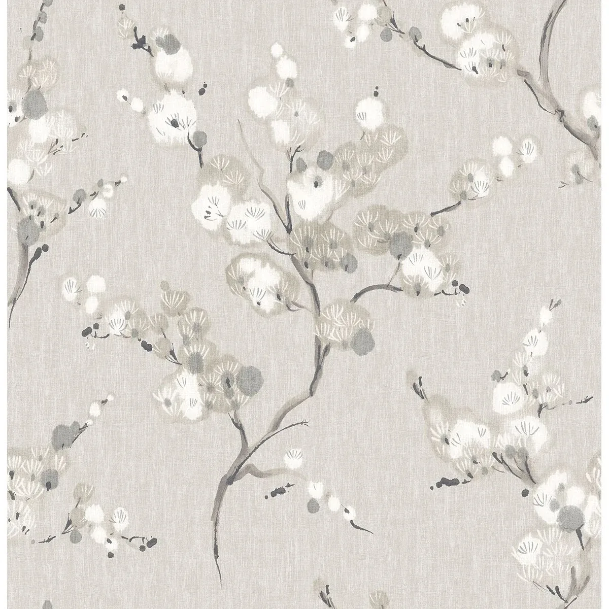 2764-24306 | Bliss Taupe Blossom Wallpaper