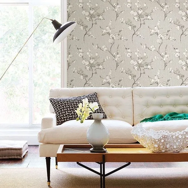 A-Street Prints Bliss Taupe Blossom Wallpaper | Wallpaper Twins A-Street Prints Bliss Taupe Blossom Wallpaper - SKU 2764-24306