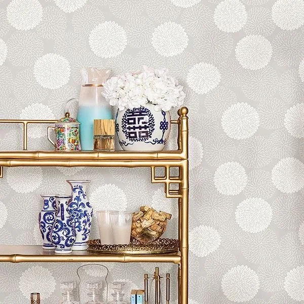 A-Street Prints Blithe Taupe Floral Wallpaper - SKU 2764-24328