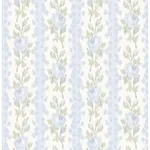 A-Street Prints Blooming Heirloom Blue Romance Rose Stripe Wallpaper - SKU AST4171
