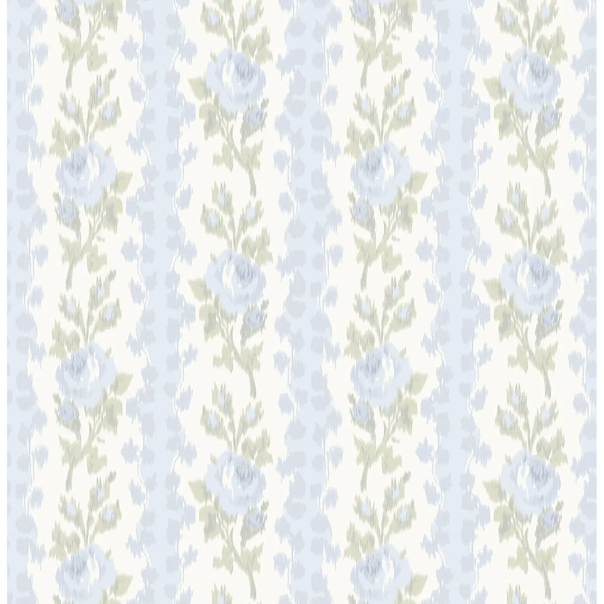 A-Street Prints Blooming Heirloom Blue Romance Rose Stripe Wallpaper - SKU AST4171