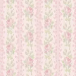 A-Street Prints Blooming Heirloom Strawberry Macaron Rose Stripe Wallpaper - SKU AST6493