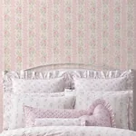 A-Street Prints Blooming Heirloom Strawberry Macaron Rose Stripe Wallpaper - SKU AST6493