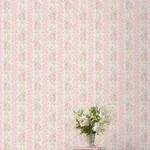 A-Street Prints Blooming Heirloom Strawberry Macaron Rose Stripe Wallpaper - SKU AST6493