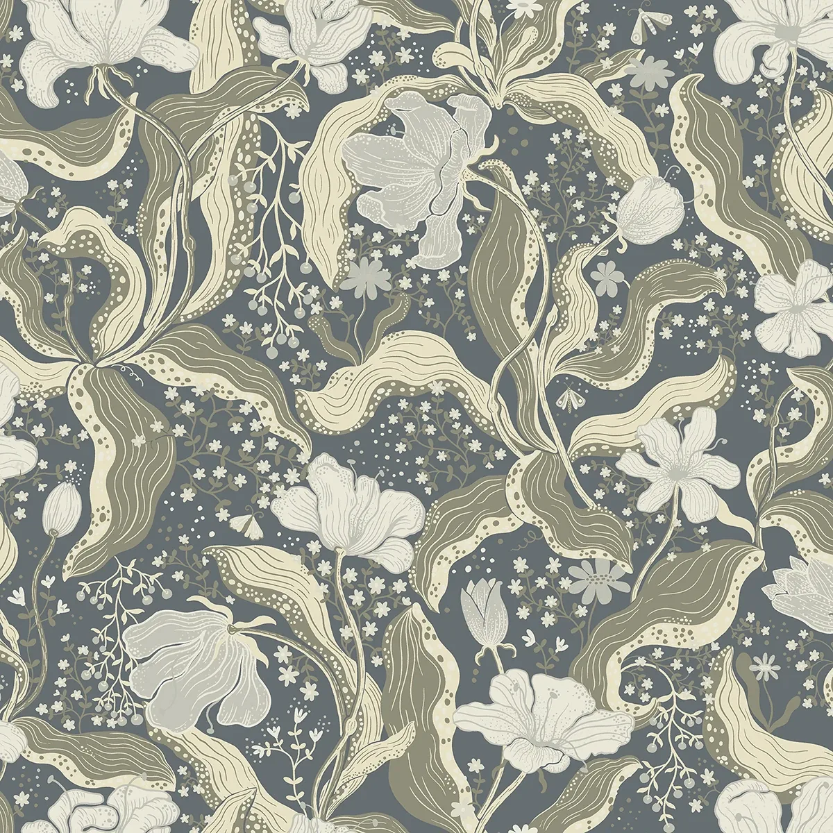 A-Street Prints Bodri Blue Tulip Garden Wallpaper - SKU 2932-65117