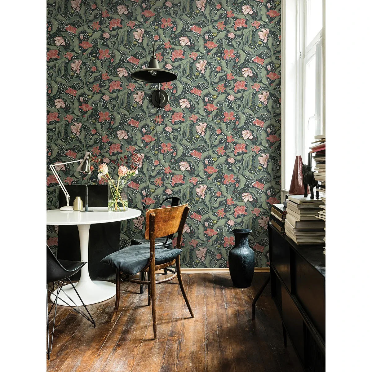 A-Street Prints Bodri Turquoise Tulip Garden Wallpaper | Wallpaper Twins A-Street Prints Bodri Turquoise Tulip Garden Wallpaper - SKU 2932-65116