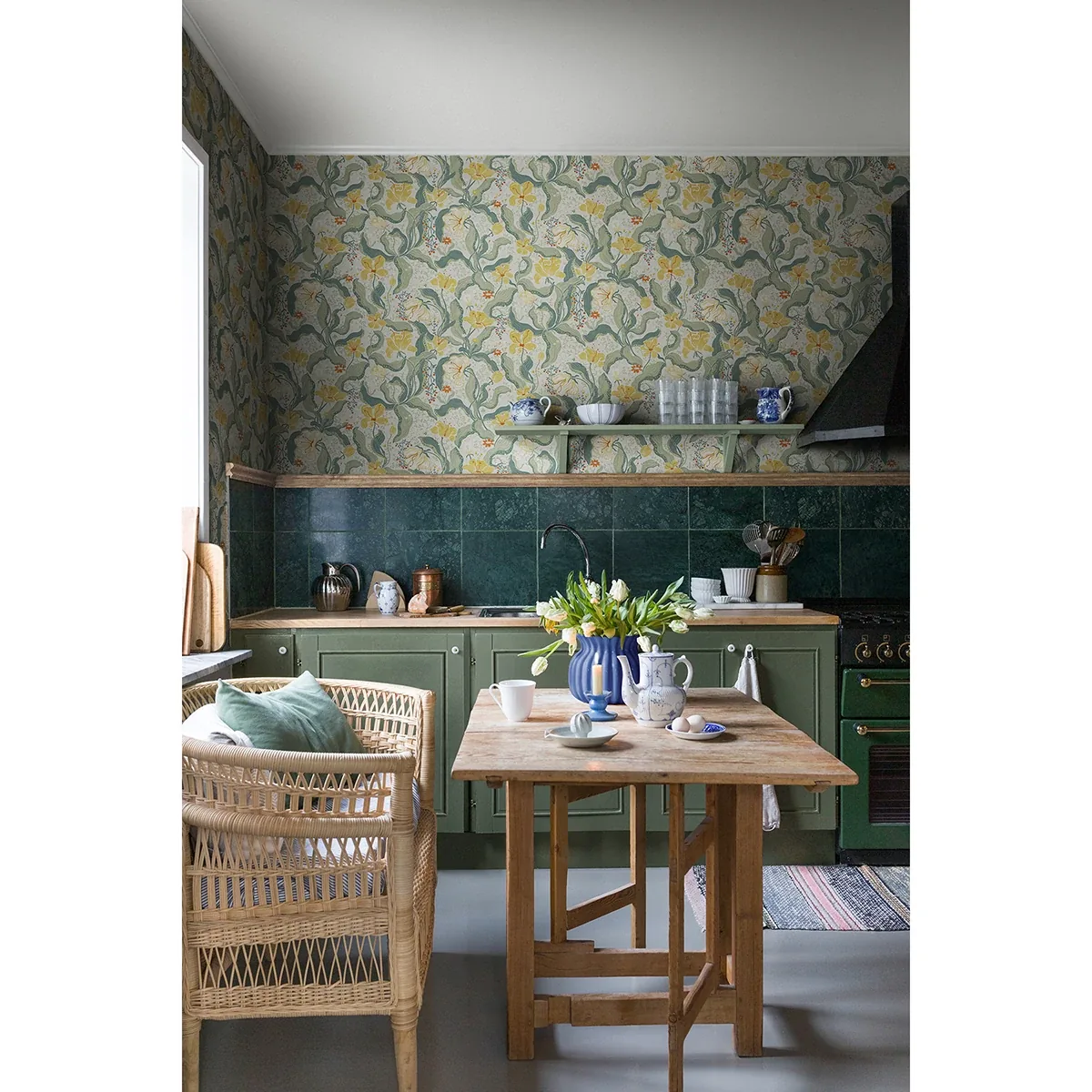 A-Street Prints Bodri Yellow Tulip Garden Wallpaper - SKU 2932-65118