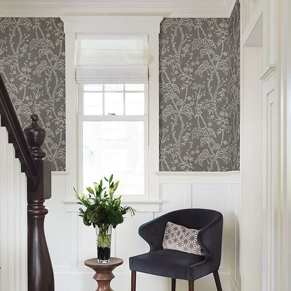A-Street Prints Bonsai Grey Tree Wallpaper - SKU 2764-24351