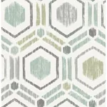 A-Street Prints Borneo Light Green Geometric Grasscloth Wallpaper - SKU 2901-25435