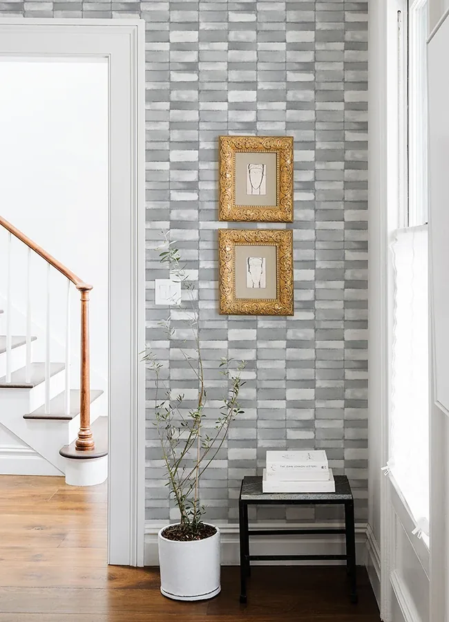 A-Street Prints Braden Grey Tile Wallpaper - SKU 4074-26644