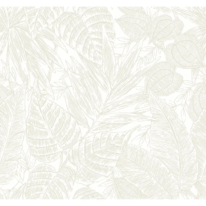 4034-72118 | Brentwood Bone Palm Leaves Wallpaper