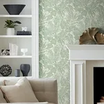 A-Street Prints Brentwood Green Palm Leaves Wallpaper - SKU 4034-72116
