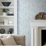 A-Street Prints Brentwood Sky Blue Palm Leaves Wallpaper - SKU 4034-72119