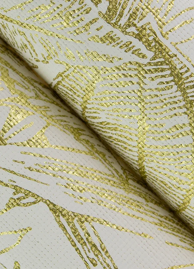 A-Street Prints Brentwood Yellow Palm Leaves Wallpaper - SKU 4034-72117