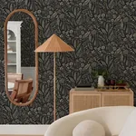 A-Street Prints Briar Black Floral Wallpaper - SKU 4135-27296