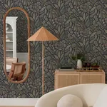A-Street Prints Briar Charcoal Floral Wallpaper - SKU 4135-27294