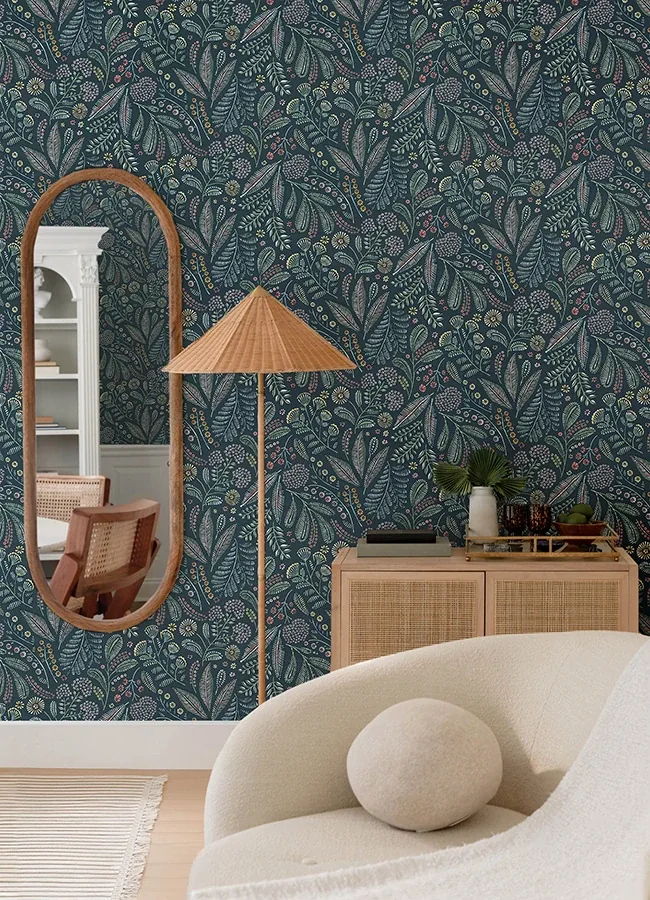 A-Street Prints Briar Teal Floral Wallpaper - SKU 4135-27295