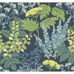 A-Street Prints Brie Dark Blue Forest Flowers Wallpaper - SKU 2973-90001