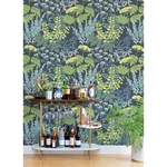 A-Street Prints Brie Dark Blue Forest Flowers Wallpaper - SKU 2973-90001