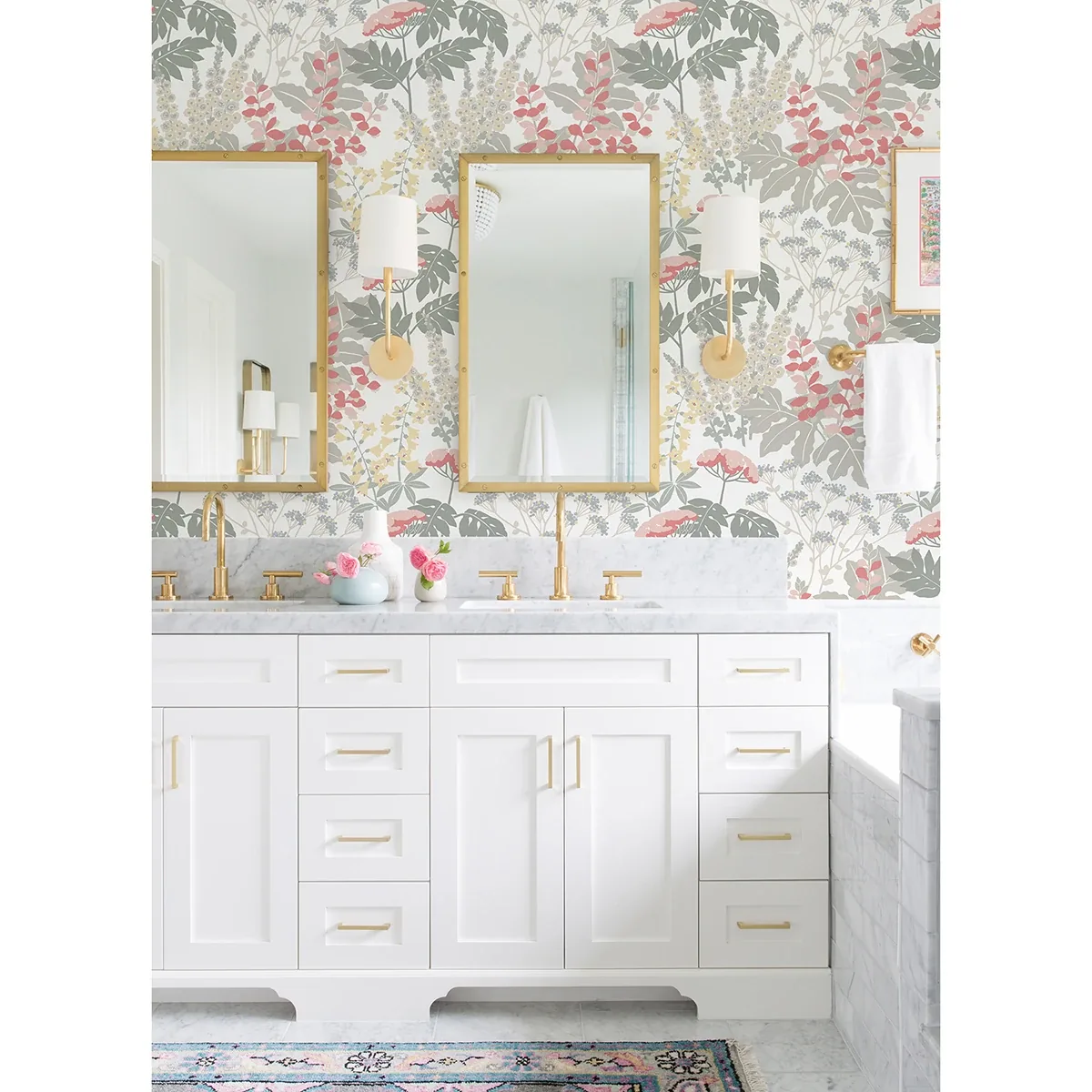 A-Street Prints Brie Pink Forest Flowers Wallpaper - SKU 2973-90014