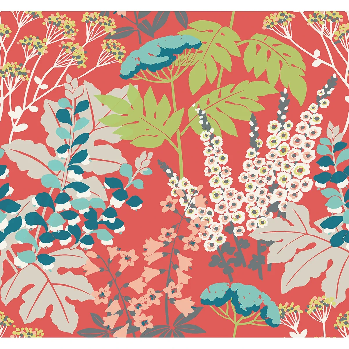 2973-90021 | Brie Red Forest Flowers Wallpaper