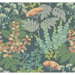 A-Street Prints Brie Teal Forest Flowers Wallpaper - SKU 2973-90008