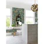 A-Street Prints Brie Teal Forest Flowers Wallpaper - SKU 2973-90008
