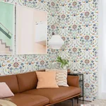 A-Street Prints Britt Multicolor Embroidered Damask Wallpaper - SKU 4066-26512