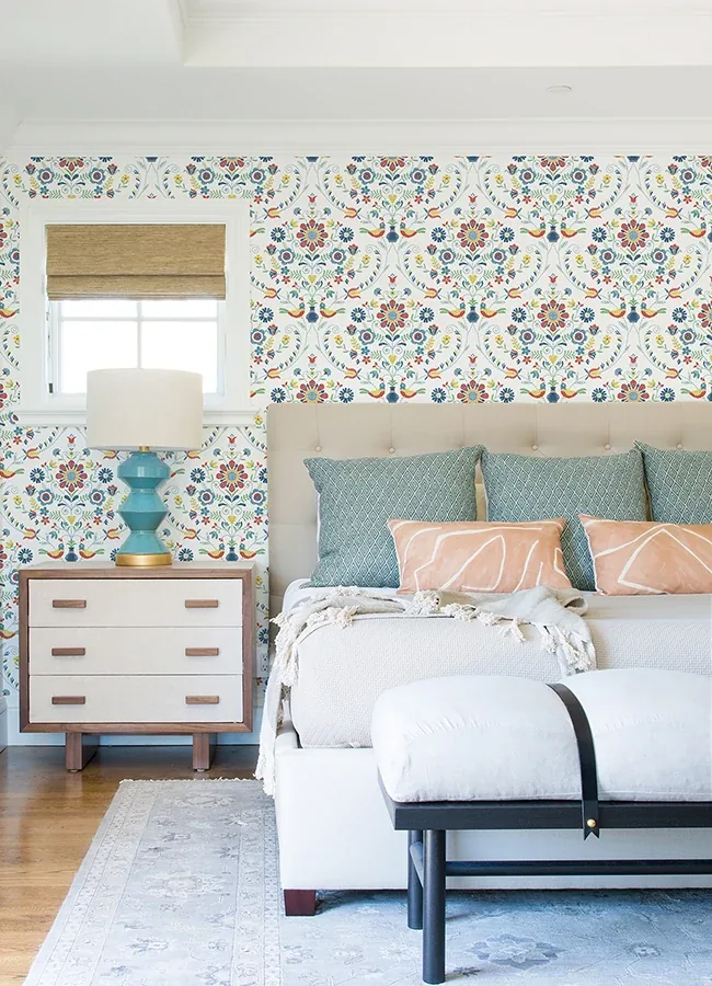 A-Street Prints Britt Multicolor Embroidered Damask Wallpaper - SKU 4066-26512