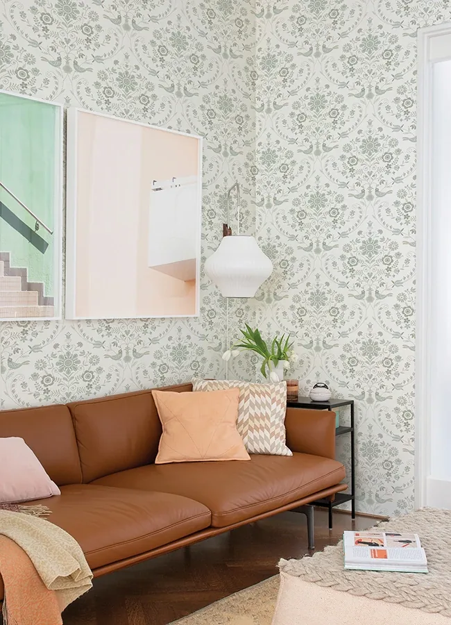 A-Street Prints Britt Neutral Embroidered Damask Wallpaper - SKU 4066-26513