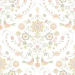 A-Street Prints Britt Peach Embroidered Damask Wallpaper - SKU 4066-26514