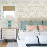 A-Street Prints Britt Peach Embroidered Damask Wallpaper - SKU 4066-26514